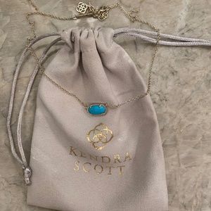 Kendra Scott Teal Necklace with Gold Chain